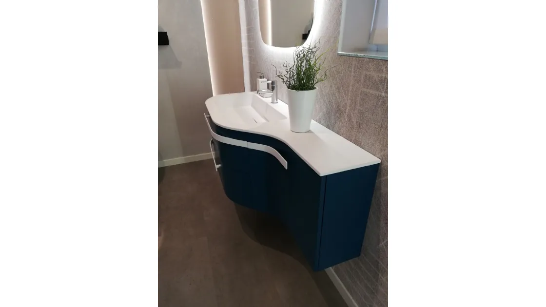 BAGNO ARBI LACCATO OPACO COLORE PETROLIO  OFFERTA PROMO COMPOSIZIONE ESPOSTA